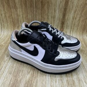 Nike Air Jordan 1 Elevate Low SE Womens 7.5 Silver Toe Black Platform DQ8561-001